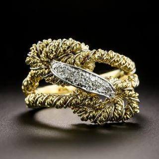 Mid-Century Diamond Double-Knot Ring - 3