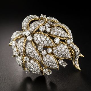 Mid-Century Diamond Flower Brooch - 7