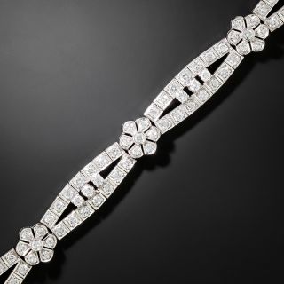 Mid-Century Diamond Flower Link Bracelet - 3