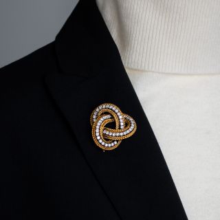 Mid-Century Diamond Knot Pendant/Brooch