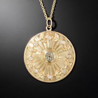 Mid-Century Diamond Medallion Necklace - 2
