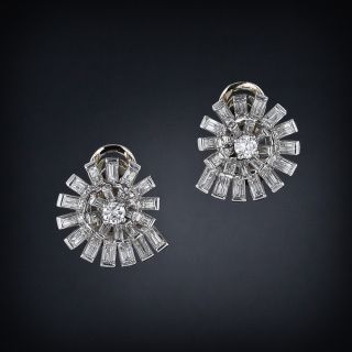 Mid-Century Diamond Spiral Earrings - 5