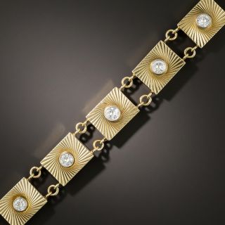 Mid-Century Diamond Spiral Link Bracelet - 3