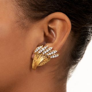 Mid-Century Diamond Spray Earrings