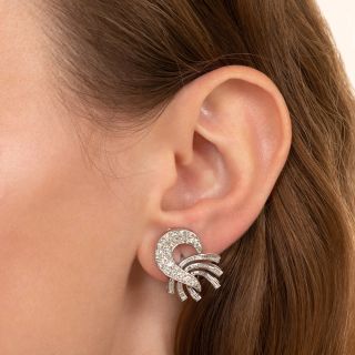 Mid-Century Diamond Swirl Earrings