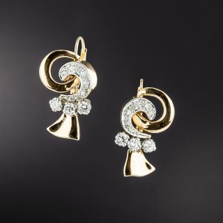 Mid-Century Diamond Swirl Earrings - 2