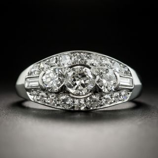 Mid-Century Platinum Three-Stone Diamond Ring - 2