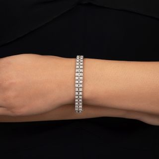 Mid-Century Double-Row Diamond Line Bracelet