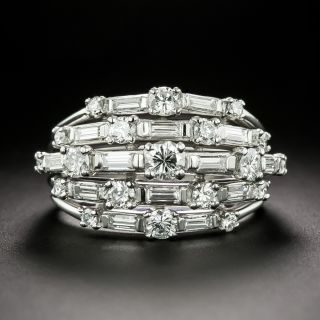 Mid-Century Five Row Diamond Band Ring - 3