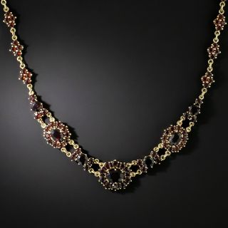Mid-Century Garnet Cluster Necklace - 2
