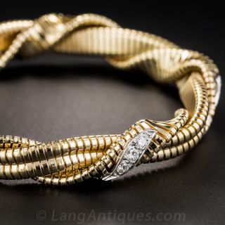 Mid-Century Gold and Diamond Bracelet
