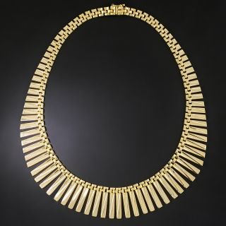 Mid-Century Gold Fringe Necklace - 2