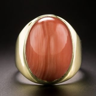 Mid-Century High-Dome Coral Ring - 2