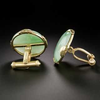 Mid-Century Ming's Jade Cufflinks