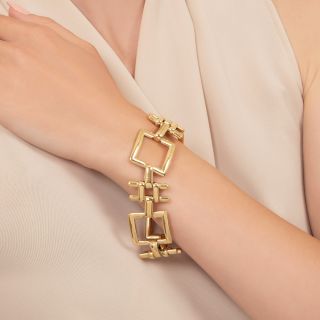 Mid-Century Modern Square Link Bracelet