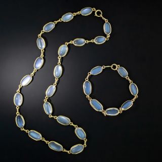 Mid-Century Moonstone Necklace/Bracelet Set - 2