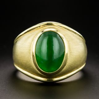 Mid-Century Natural Burmese Jade Ring - 3
