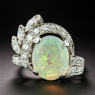 Mid-Century Opal and Diamond Ring - 2