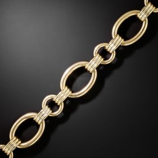 Mid-Century Oval Link Gold Bracelet - 3