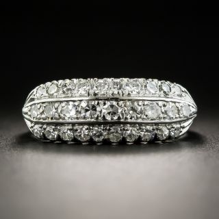 Mid-Century Three-Row Diamond Band Ring - 1