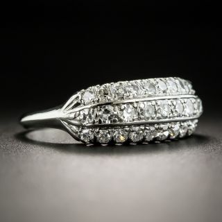Mid-Century Three-Row Diamond Band Ring