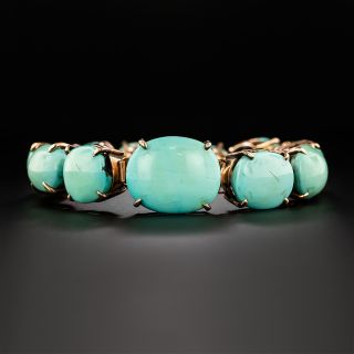 Mid-Century Turquoise Cabochon Bracelet - 2