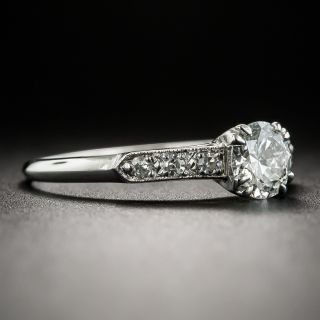 Mid-Century Vintage .57 Carat Diamond Platinum Engagement Ring - GIA G VVS2