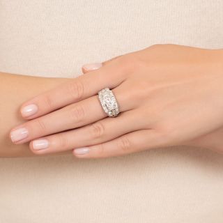 Mid-Century Wide Diamond Band Ring
