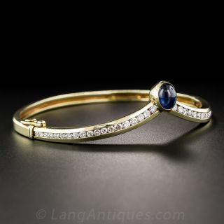 Modern Saphhire and Diamond Bracelet