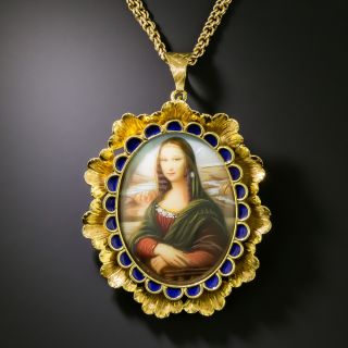 Mona Lisa Enamel Pin with Diamonds - 3
