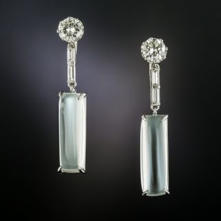 Moonstone and Diamond Dangle Earrings - 2