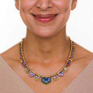 Multi-Color Sapphire Necklace 