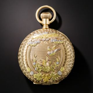 Multi-Colored Gold and Platinum Pendant/Pocket Watch - 2