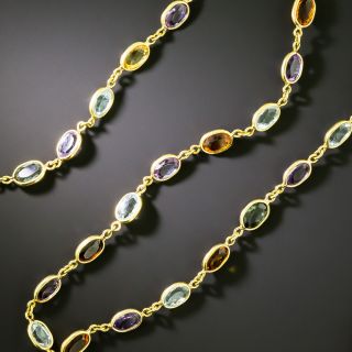 Multicolored Gemstone Link Necklace - 3