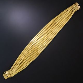 Multiple Strand Gold Italian Spaghetti Bracelet - 3