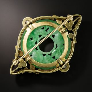 Natural Burmese Jade Brooch by Carter, Gough, and Co.
