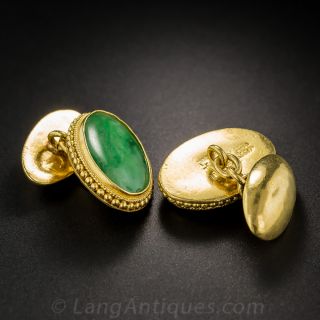 Natural Burmese Jadeite Cufflinks