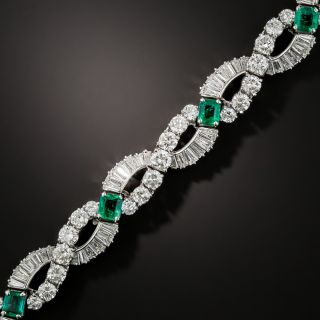 Oscar Heyman & Bros. Emerald Platinum Diamond Bracelet - 4