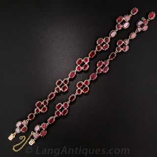 Pair of Georgian Garnet Bracelets/Choker Necklace