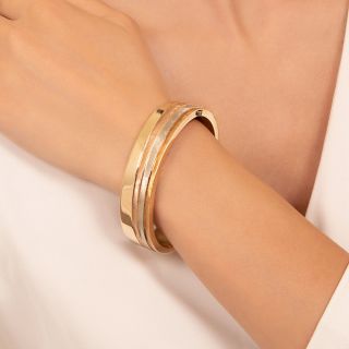 Paul Flato Tri-Color Gold Bangle Bracelet