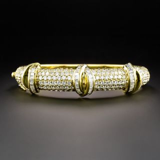 Pavé Diamond And Baguette Bangle Bracelet, 11.50 Carats  - 2