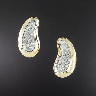 Pavé Diamond Bean-Shaped Earrings - 6