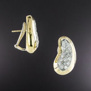 Pavé Diamond Bean-Shaped Earrings