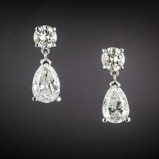 Pear-Shaped Diamond Drop Earrings - 5