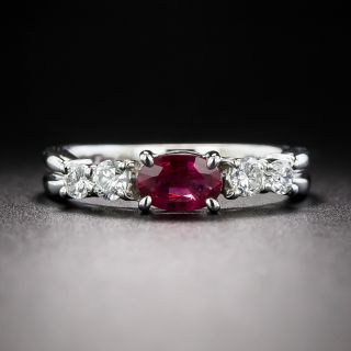 Petite .56 Carat Ruby and Diamond Ring - 3