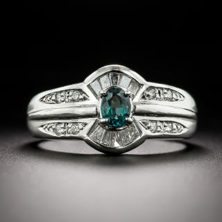 Petite Alexandrite and Diamond Ring - 1