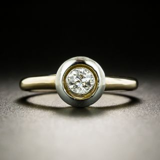 Petite Art Deco .14 Carat Diamond Solitaire Ring - 3