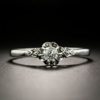 Petite Art Deco .28 Carat Diamond Solitaire Ring - 2