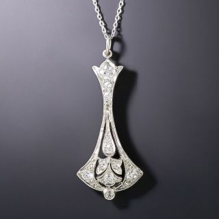 Petite Art Deco Diamond Pendant - 3