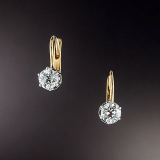 Petite Diamond Dangle Earrings - Circa 1900  - 2